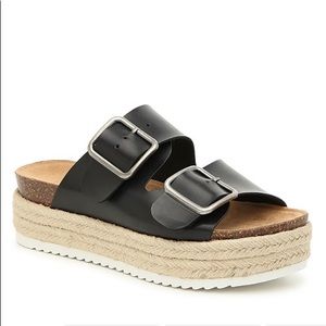 Crown Vintage Platform Black Espadrille Sandal 7.5